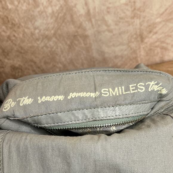 STS Ranch Daydreamer Crossbody Bag Fringe Green Gray Leather Western Rodeo Folk - Picture 10 of 16